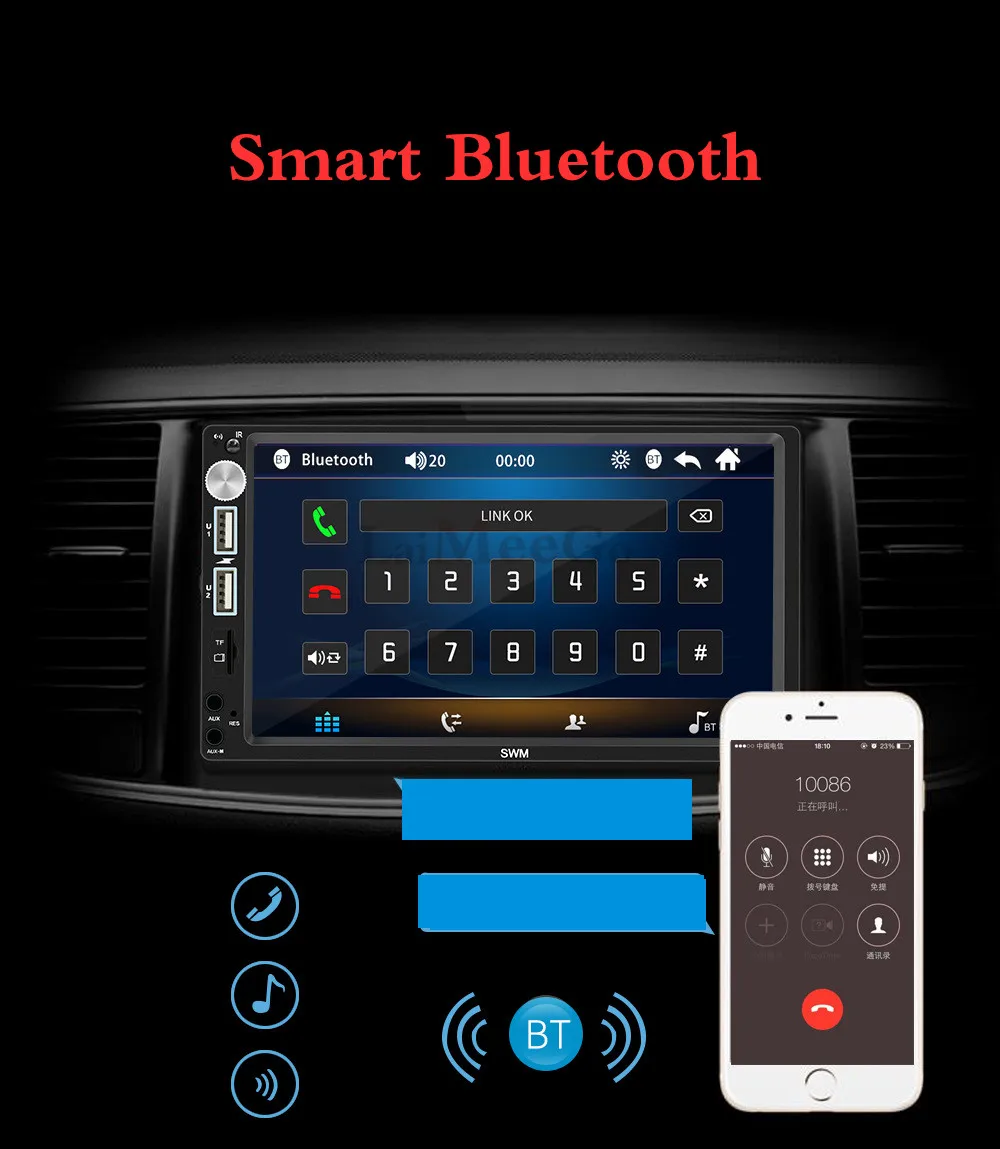 Auto radio 2 din Car Radio 7 HD Autoradio Multimedia Player 2DIN Touch Screen Auto audio Car Stereo MP5 Bluetooth USB TF FM SD (6)