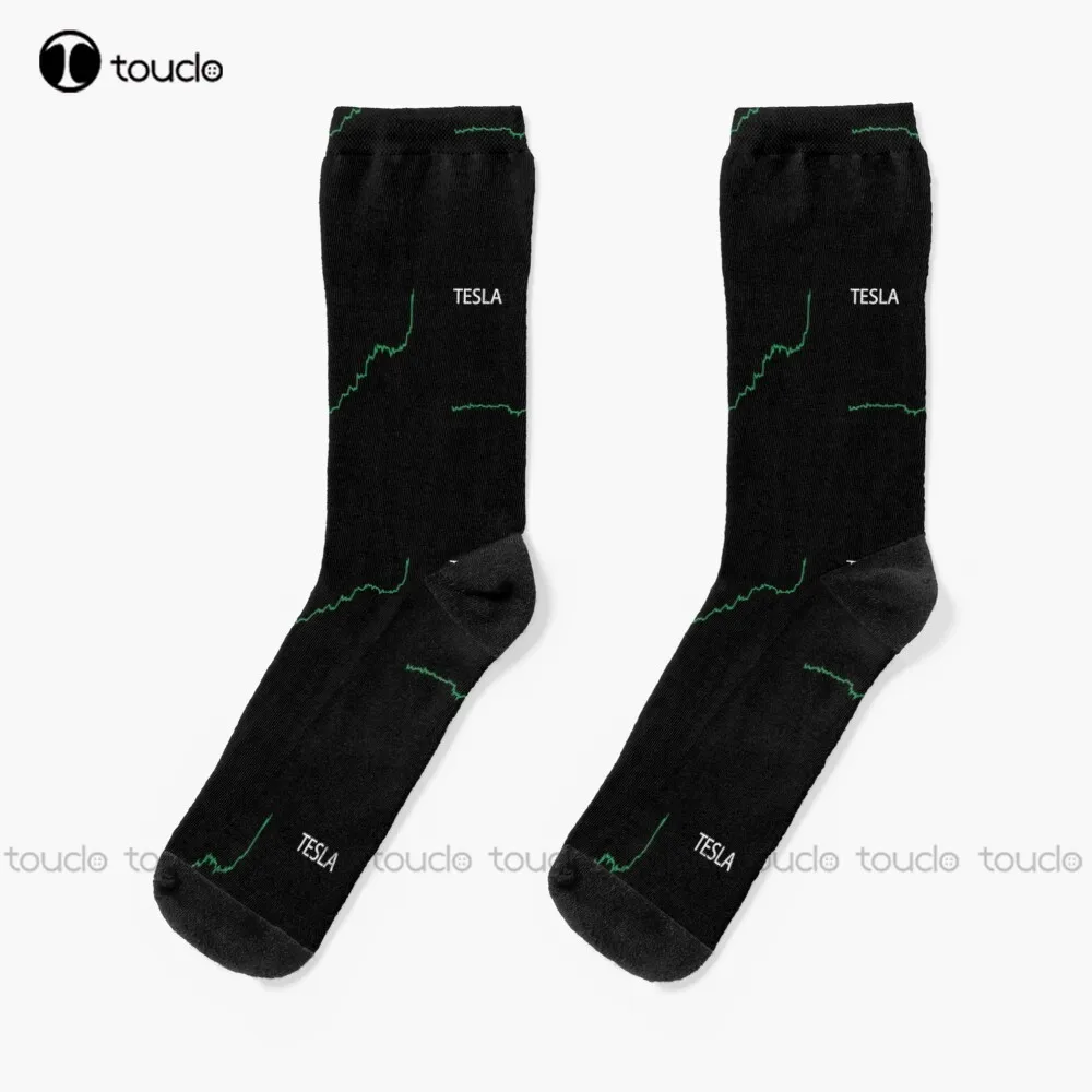 Tesla (Tsla) Акционная цена Ticker Graph On Socks носки для ботинок женщин подарок на Рождество
