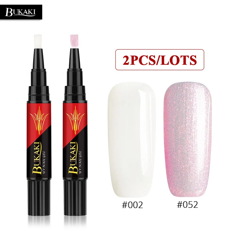 2PCS ZHG1303 BUKAKI купить еще 2 5% скидка легко 3 в 1 гель лак для ногтей ручка 3 шт. ногтей Советы УФ гель лак Гибридный Сахар клей для ногтей один шаг - Цвет: 2PCS ZHG1303