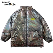 

2021 Men Women winter Reflective parkas coat HipHop Pockets Thick Jackets Fashion Casual streetwear Oversized jacket bubble coat