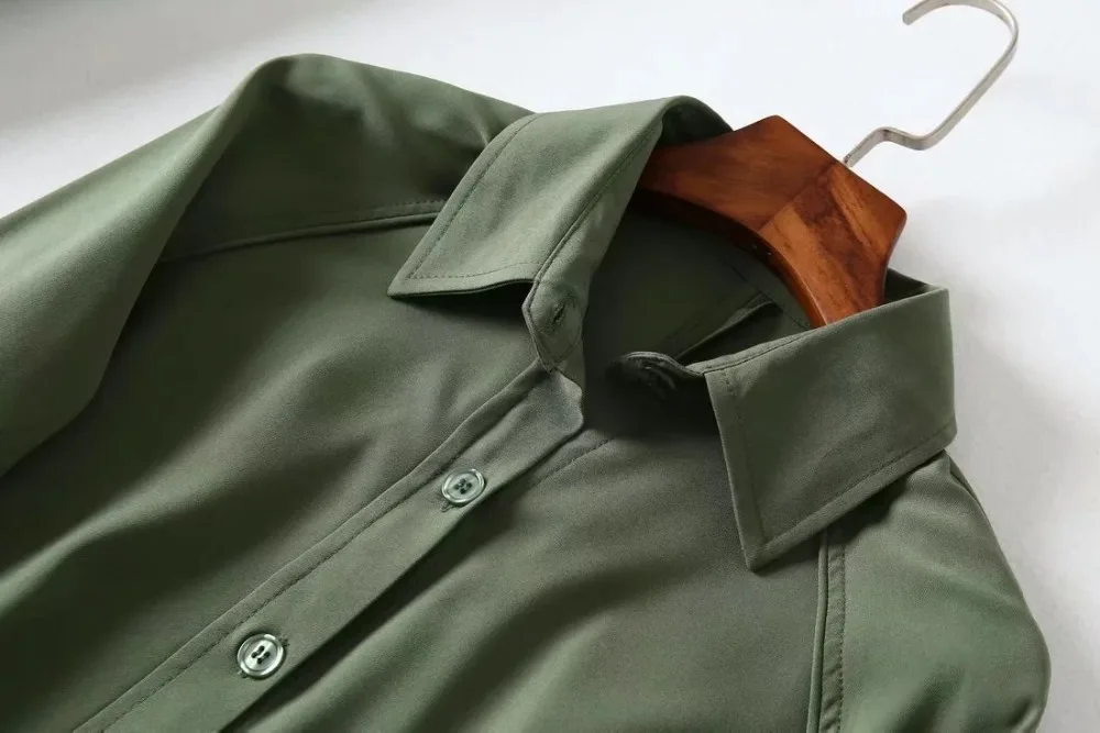 Увядшие осенние blusas mujer de moda английский стиль офис простой однотонный атлас рубашка-кимоно блузки женские топы и блузки