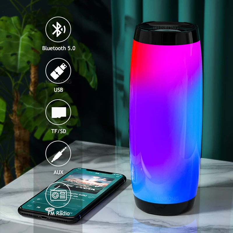 LED Bluetooth Speaker Portable FM Radio Wireless Bass Subwoofer Music Player Boombox USB AUX TF Caixa De Som Portatil big speaker