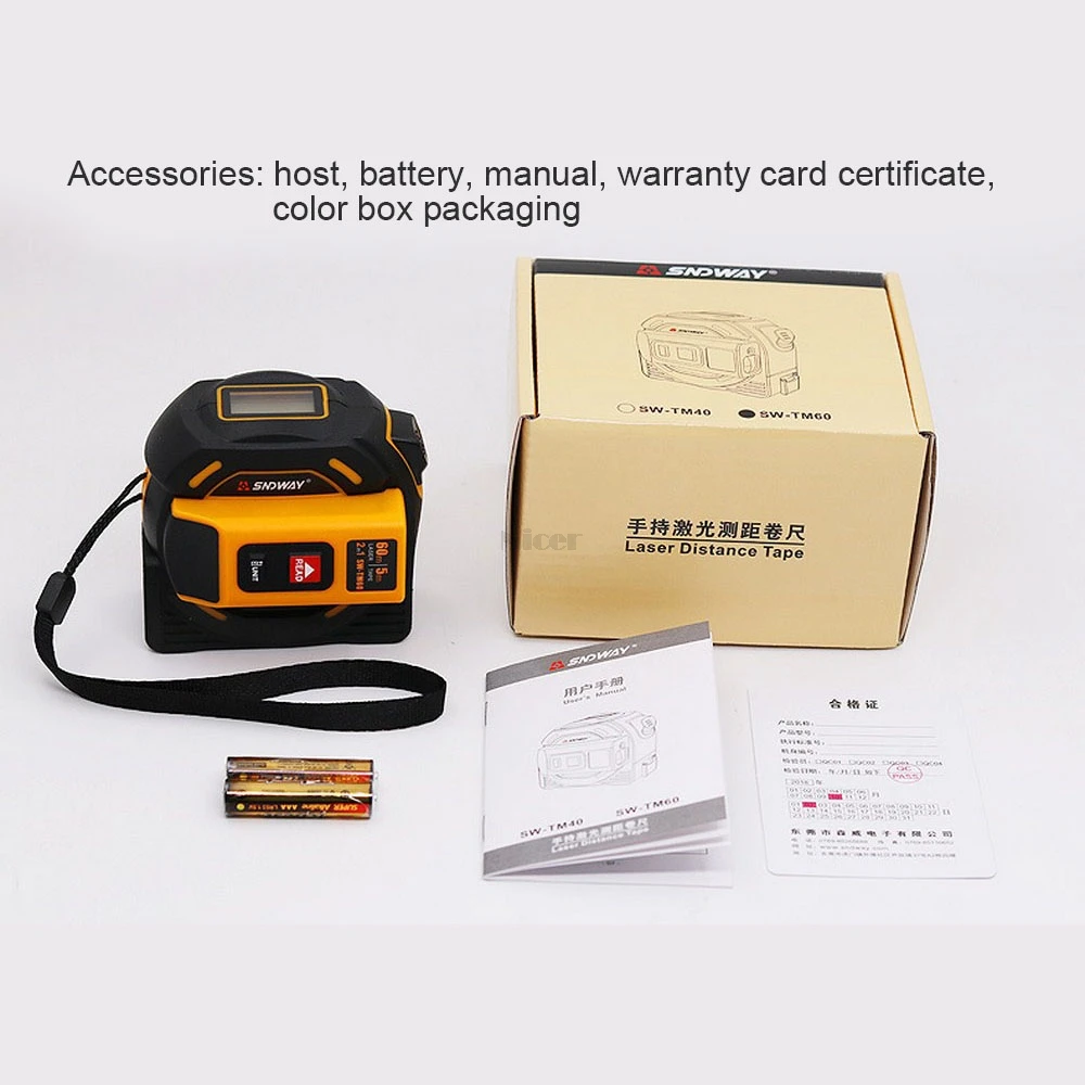 2 In 1 Laser Distance Meter Range Finder 40M 60M Laser Tape Measure Digital Retractable 5m Laser Rangefinder Ruler Survey Tool 2 In 1 Laser Distance Meter Range Finder 40M 60M Laser Tape Measure Digital Retractable 5m Laser Rangefinder Ruler Survey Tool