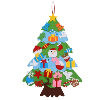 

1 set Christmas Ornament Colorful Hanging Felt Home Party Tree (Green)