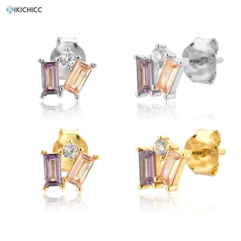 

Kikichicc 925 Sterling Silver Gold Purple Champagne Stud Earring Luxury Women Fashion Crystal Fashion Fine Jewelry Rock Punk
