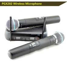 Livraison gratuite, Offres Spéciales PGX282,PGX8 UHF double MICROPHONE,PGX double UHF professionnel système de MICROPHONE sans fil