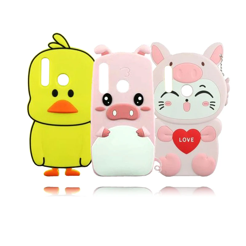 

Cute Silicone Case For Huawei Honor 10i Cover 3D Duck Pig Cat Soft Phone Case Cover For Huawei Honor 20i