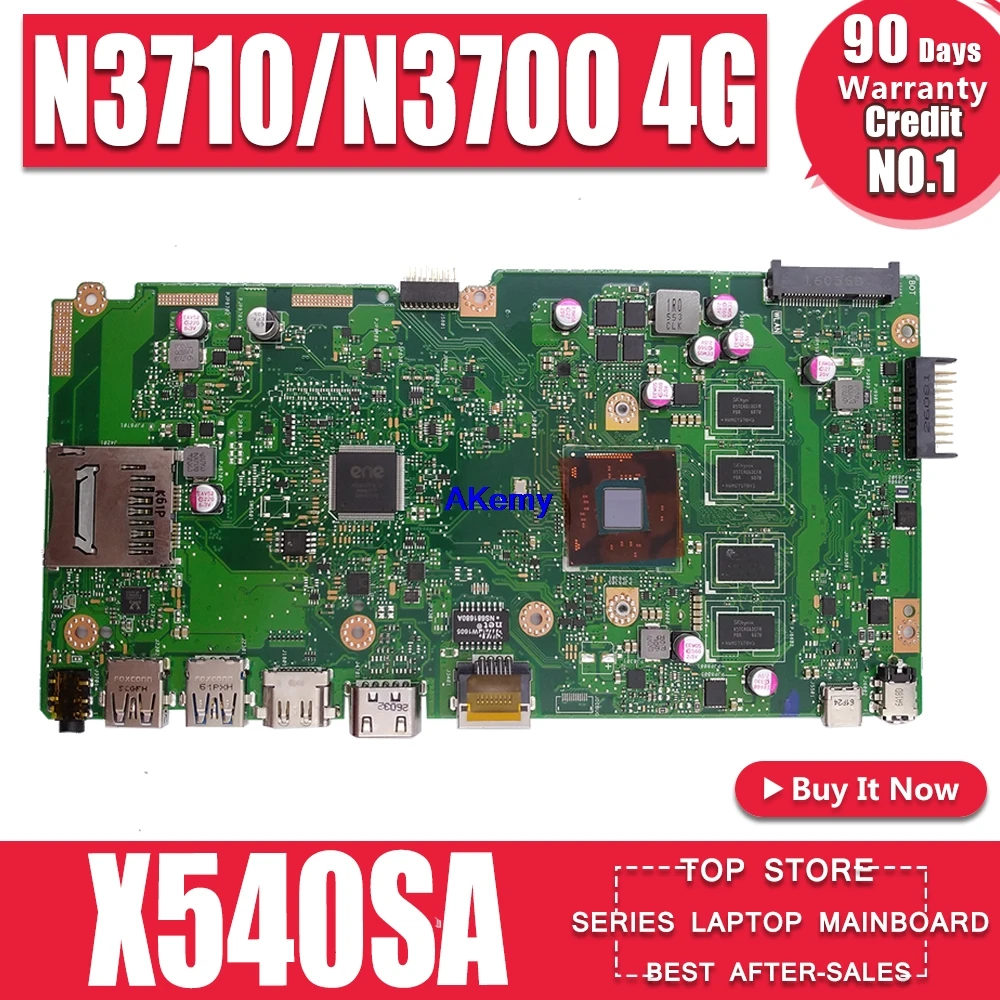 Najtaniej X540SA REV2.1 pasuje do ASUS X540S X540SA N3700 CPU 4 rdzenie Laptop płyta główna W 4GB RAM test płyta główna praca 100% zapłacić