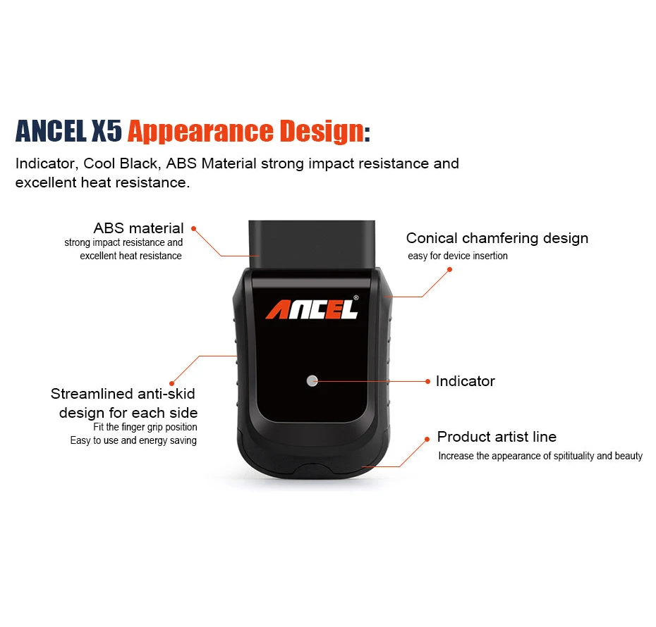 Автомобильный сканер ANCEL X5 OBD2, полная система, Автомобильная диагностика ABS SRS Oil EPB DPF, диагностический инструмент, Wi-Fi, бесплатное обновление