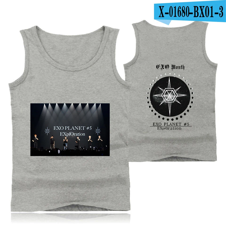 EXO PLANET#5 Модная стильная хипстерская Повседневная Удобная популярная летняя одежда с круглым вырезом без рукавов для мужчин и женщин - Цвет: Красный