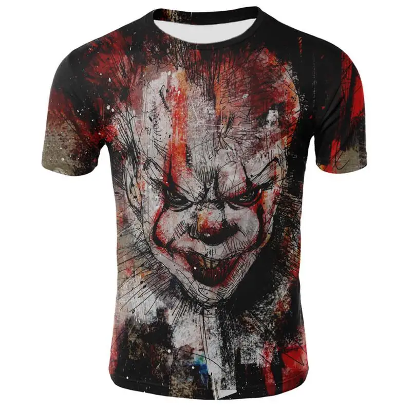 

2019 Short Sleeve 3D T Shirt Men 3d T-Shirt Male Tee Halloween role play tshirt Men Fitness Compression Shirt