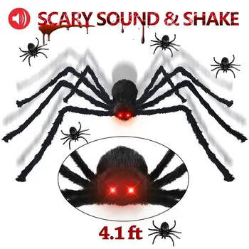 

Halloween Decorative Giant Spider Plush Toy With Surprise Sound And Glittering Eyes For Halloween Parties Front Porches Doorways