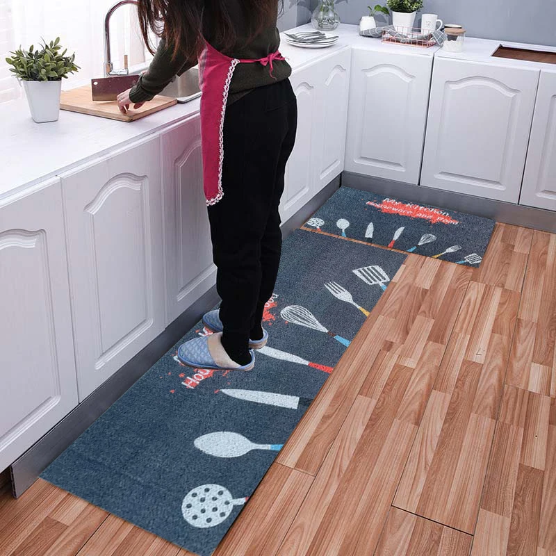 

PVC Non-Slip Kitchen Rug CANBOUN Rugs Hallway Balcony Printed Carpet Entrance DoorRug Home Decoration Can Custom Image Size