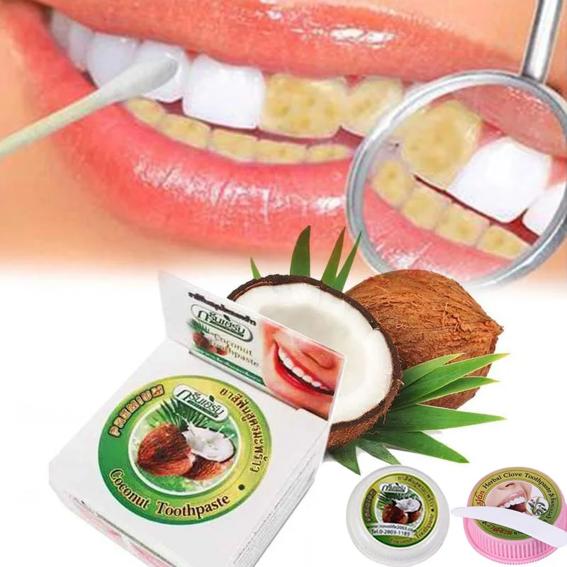 

Thailand Natural Coconut Herbal Clove Mint Toothpaste Teeth Whitening Tooth Powder Antibacterial Toothpaste Mouthwash Toothpaste