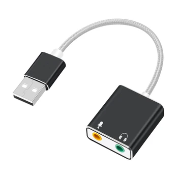 

7.1 External USB Sound Card Microphone Earphone Two in One Audio Adapter Adjustable For Windows Mac Linux USB Audio card