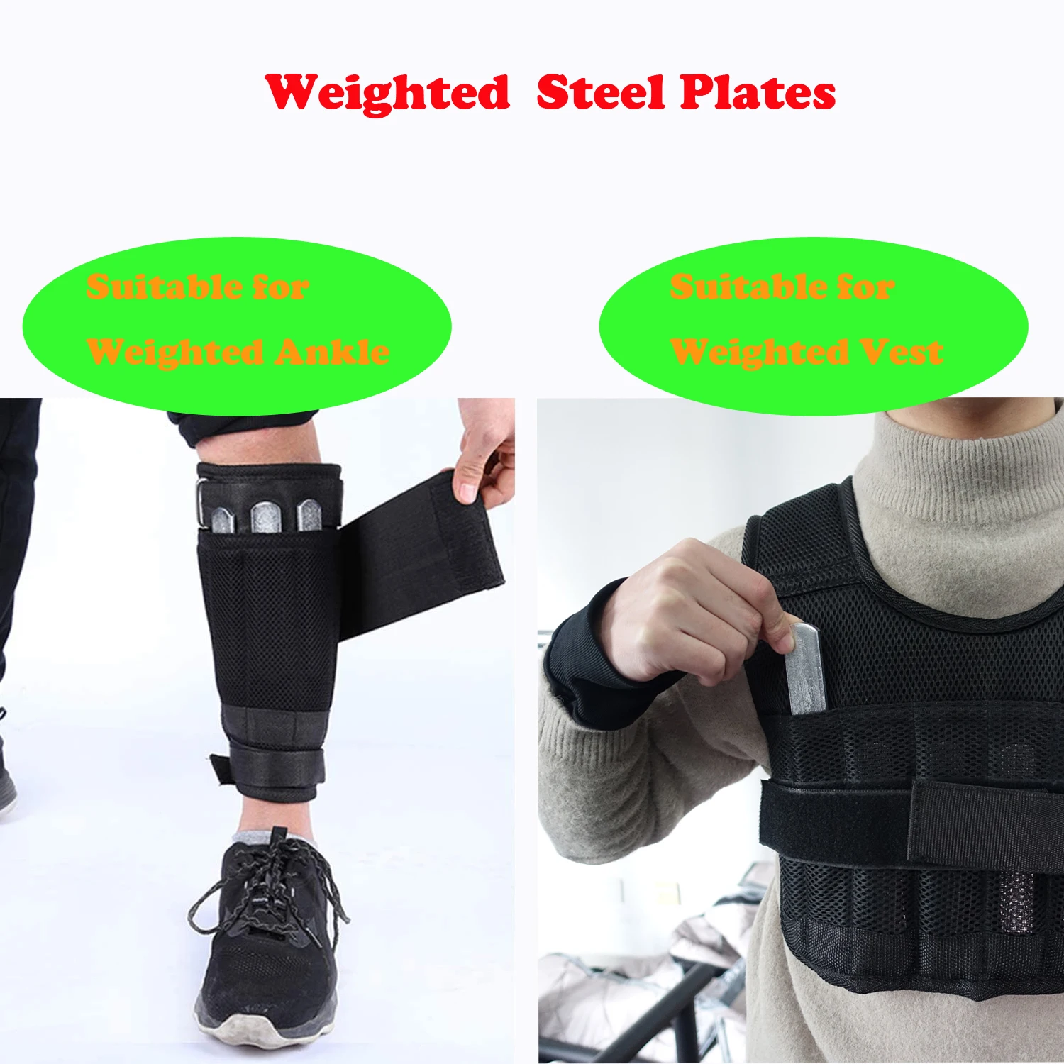 Weight Steel Plate Load-Bearing Adjustable Training Accessories For Weighted Vest Ankle Leg Sport Strength Fitness Equipment