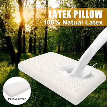 

Natural Latex Pillow Bed Sleeping Soft Cervical Neck Protect Massage Pillows with Cover