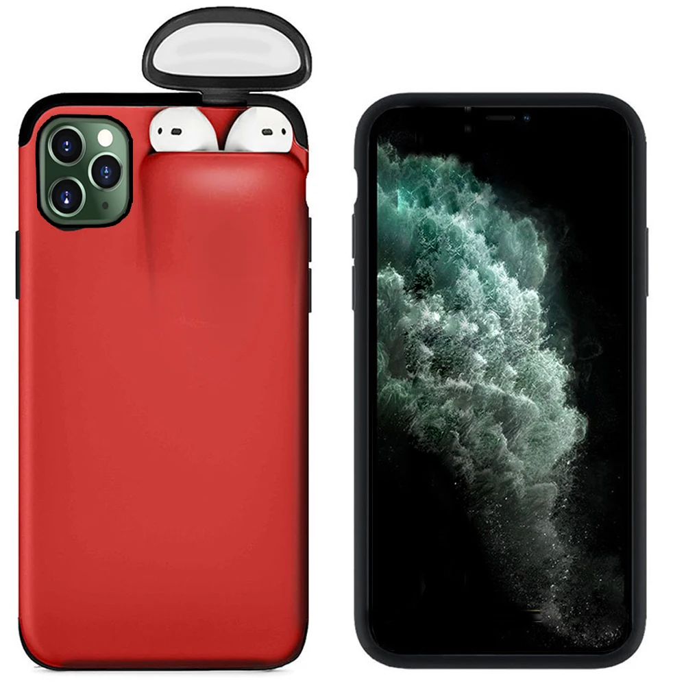 Red Jetjoy чехол для iPhone 11 Pro Max чехол Xs Max Xr X 10 8 7 Plus чехол для AirPods 2 1 держатель Жесткий Чехол для AirPods чехол Лидер продаж - Цвет: Red