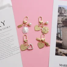 2019 ハートシェルジオメトリキーチェーンクリエイティブ車のキーポンポンキーホル(China)