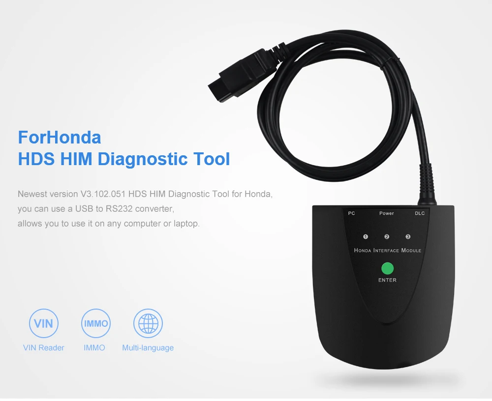 Лучший для Honda HDS кабель V3.101.015 HDS HIM диагностический инструмент для Honda Диагностический HDS easy key maket