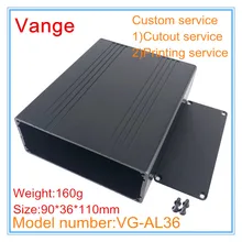 2 шт./лот серебристый цвет промышленности инжектированный алюминиевый материал чехол 6063-T5 алюминиевый diy корпус 90*36*110 мм для Wi-Fi устройства