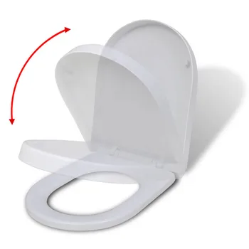 

48 x 35cm Toilet Seat White Non-yellowing Soft closing WC Scratch-Resistant Toilet Seat Cover Plate Board Toilet Accessories