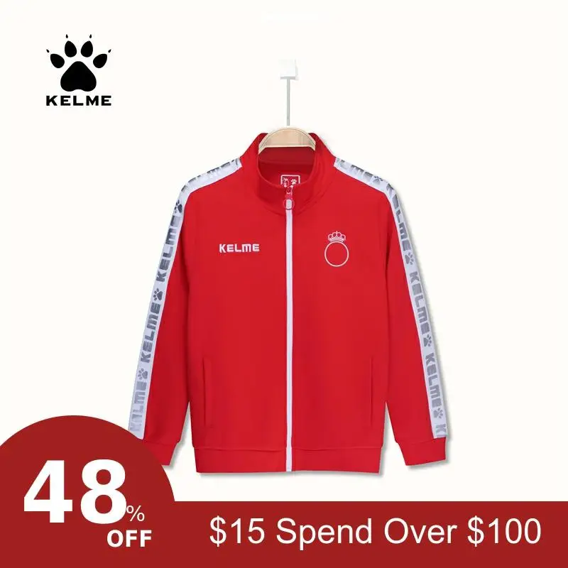 KELME/Спортивная тренировочная куртка для мальчиков и девочек, детская теплая куртка с капюшоном для футбола, баскетбола, бега, 3983001