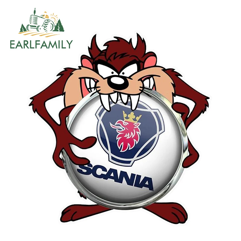 

EARLFAMILY 13cm for SCANIA Taz Sticker Funny Laptop Decal Car Sticker DIY Auto Bumper Trunk Decoration Car Accessories