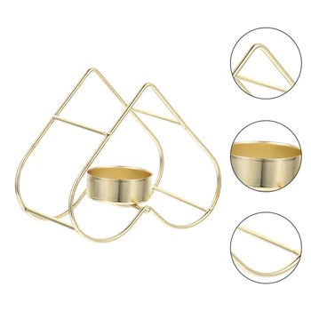 

1Pc Electroplated Golden Candle Holder Wedding Candle Rack Desktop Ornament