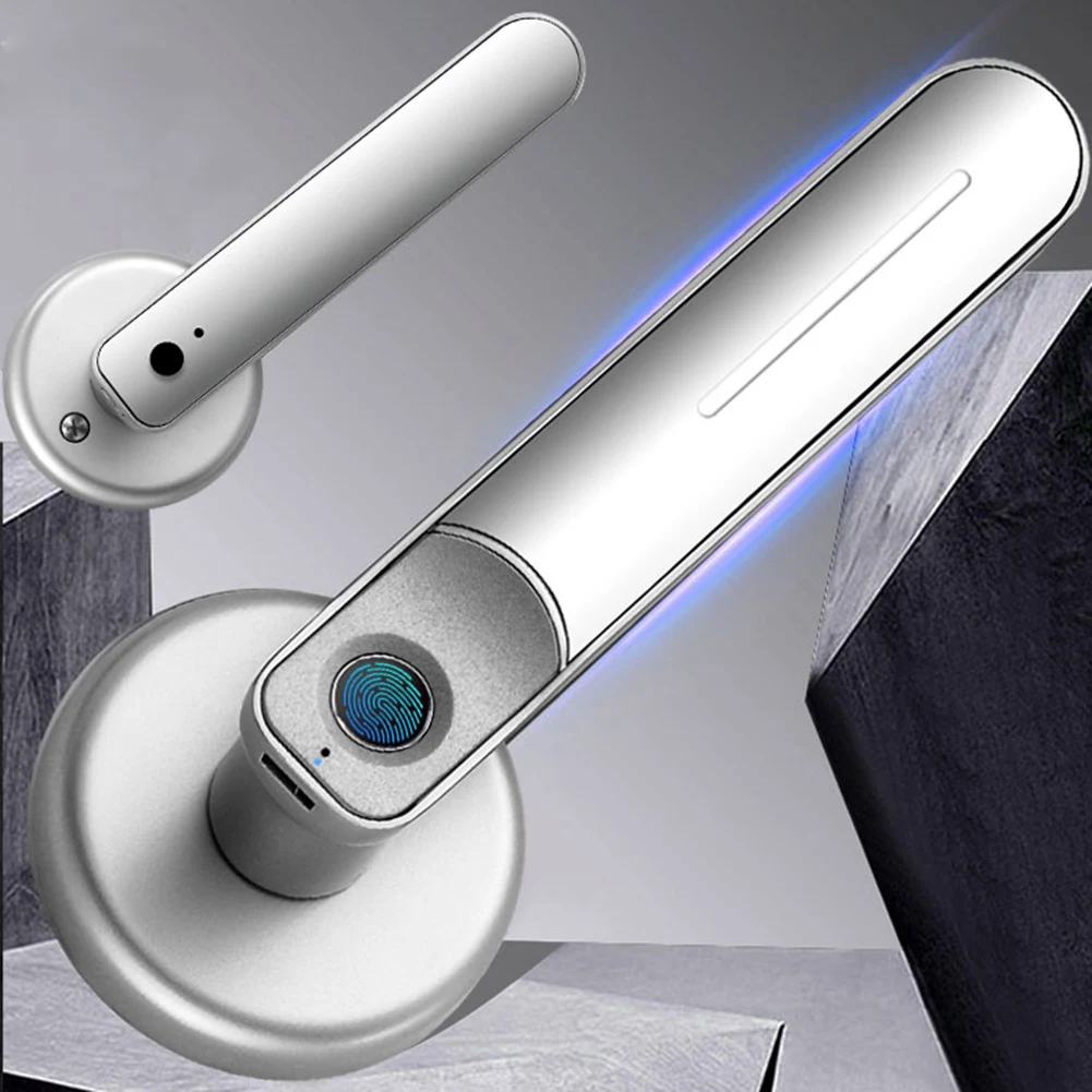 Fingerprint Door Lock Handle USB Rechargeable Anti Theft Smart Electric Biometric Keyless Security Entry for Apartment Hotel |