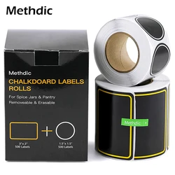 1000pcs 2 rolls Spice jar label Kitchen Waterproof Blackboard Sticker Label  Sticker Black Board