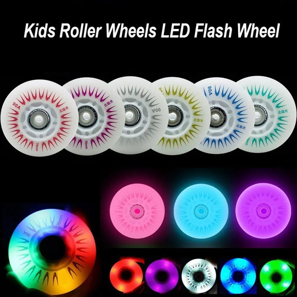 

4PCS Multicolors PU LED Flash Wheel Sliding Roller Skating Shoes Roller Wheels Parts Outdoor Inline Skates Accessory