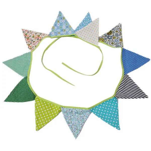 1 шт. кружевной тканевый Баннер Вымпел свадебное подвесное украшение для дома с изображением флага винтажная Вечеринка день рождения свадьба гирлянда флаги украшения - Цвет: Blue Green