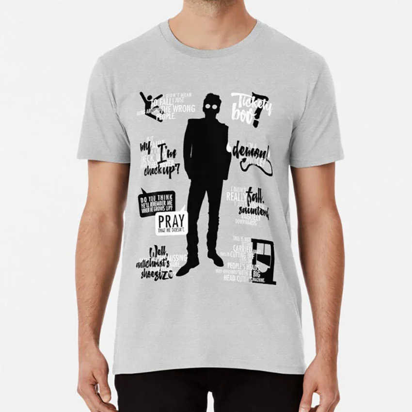 Вся суть в 20 кубика. Футболка good omens inefffable Hairs crowley go angel demon boyfriends | Мужская одежда