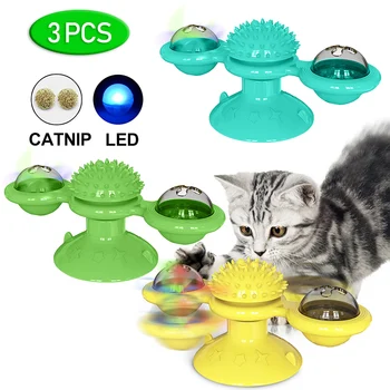 

Windmill Interactive Cat Toys Turntable Teasing Cat Toy Scratching Tickle Hair Brush Pet Accessories Katten Speelgoed