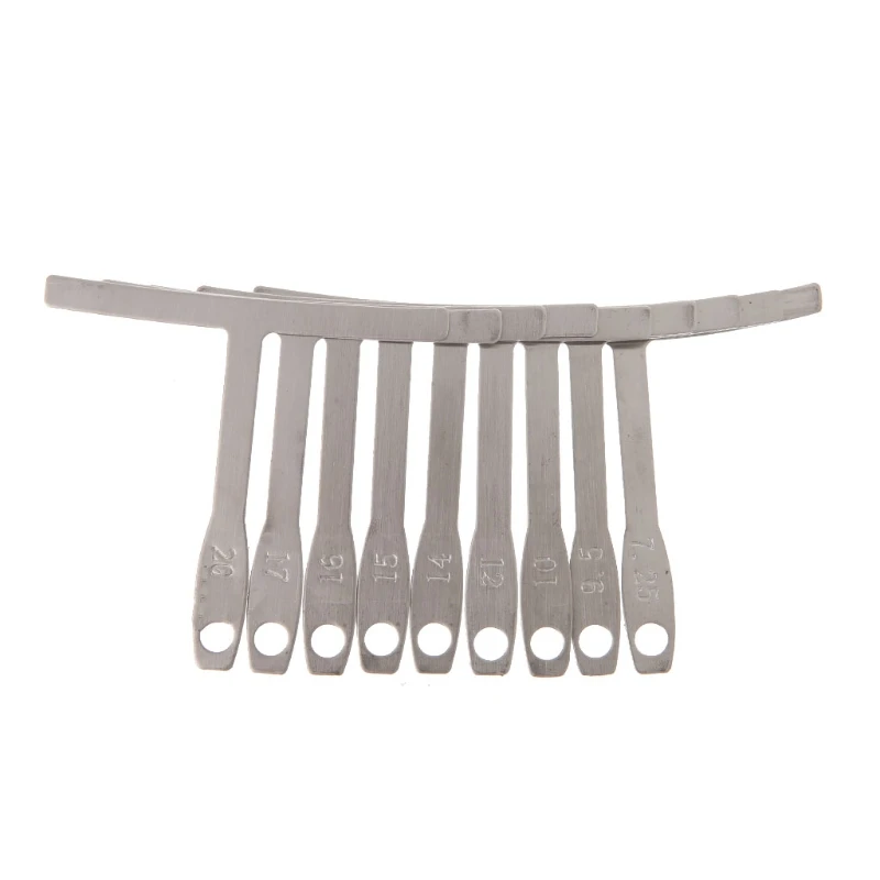 9pcs/set Understring Radius Gauge Metal for Guitar and Bass Setup