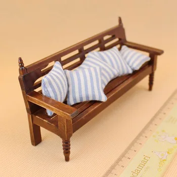 

Simulation Model Decorative Living Room Play House Cushions Children Doll Accessories Wood Sofa Kids Gift Home Dollhouse