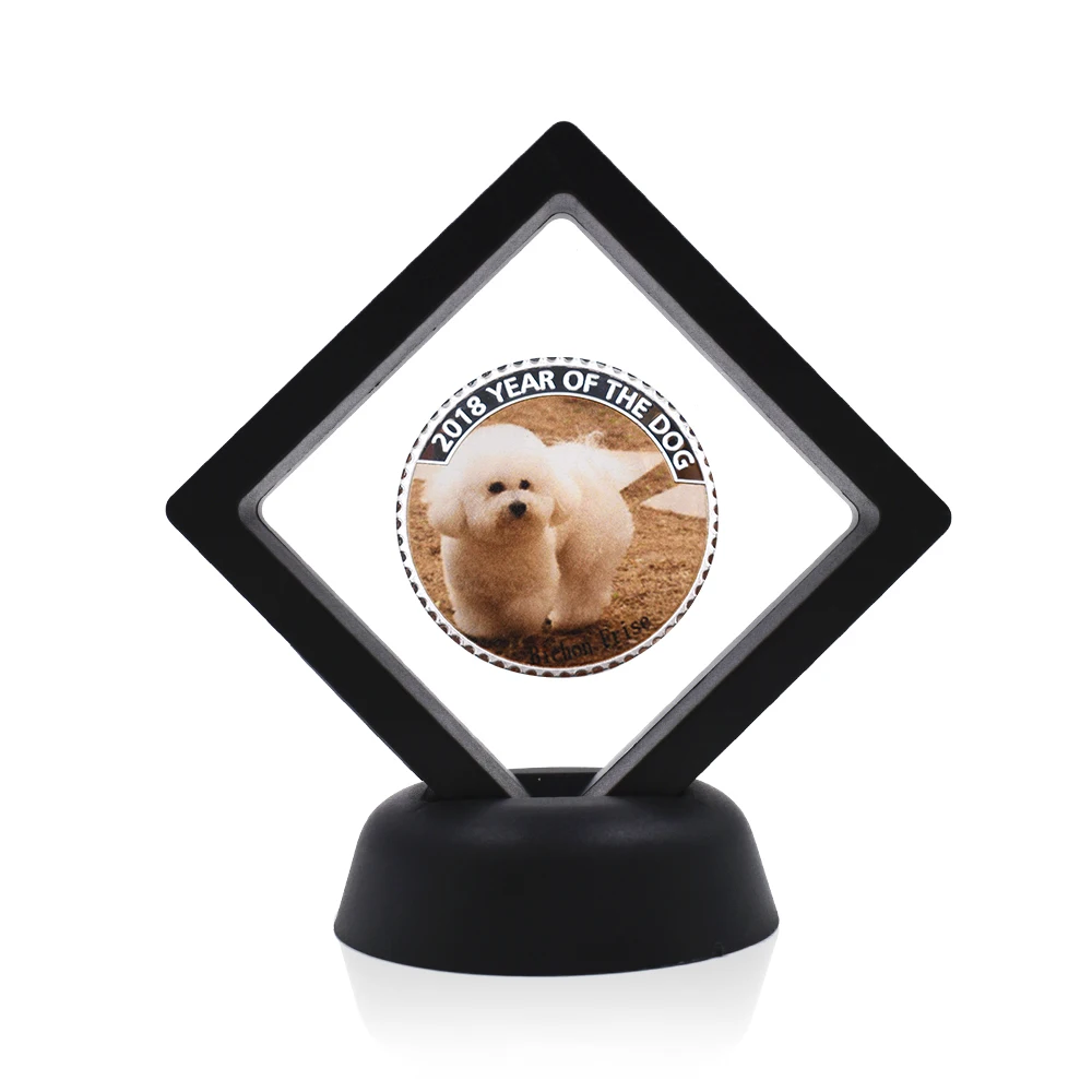 Милые животные металлическая монета Год Собаки Серебряная с показом домашний