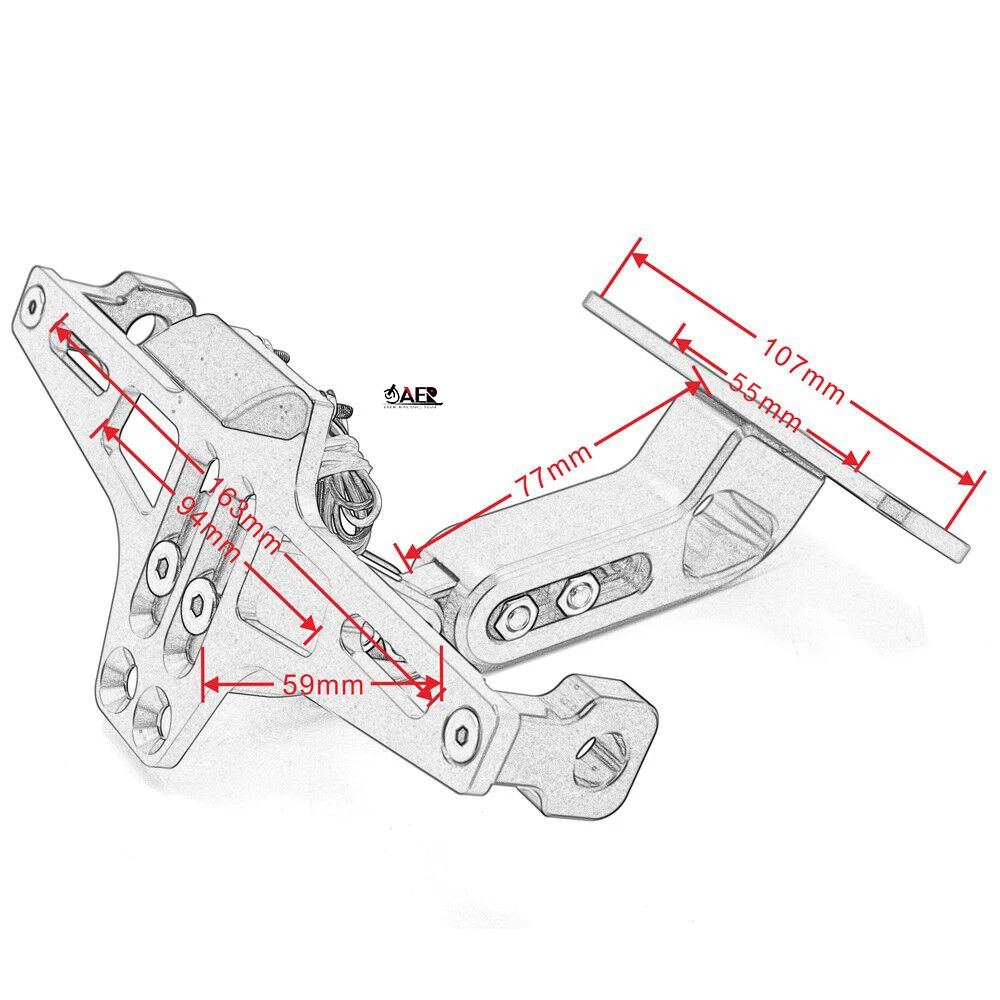 JAER мотоцикл номерной знак держатель Кронштейн вешалка держатель номерного знака для Kawasaki Yamaha Suzuki Honda BMW