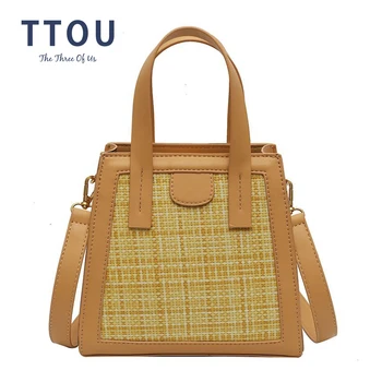 

TTOU Women MINI Shoulder Bag Travel Bag Leather Pu Quality Bag Female Weave Pattern Top-Handle Bags Female Bags Design For Girls