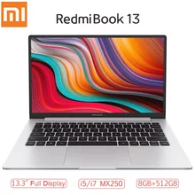 Xiaomi RedmiBook 13 Ноутбук 13,3 дюймов полный Экран i7-10510U/i5-10210U MX250 Windows 10 Домашняя 8 Гб Оперативная память 512 ГБ Встроенная память Тетрадь