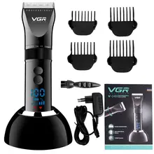 VGR профессиональная машинка для стрижки волос, электрический триммер для волос для мужчин, водонепроницаемая база, зарядка, черная машинка для стрижки, Парикмахерская