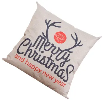

LED Christmas Pillows Cover Decor Christmas Pillow Cases Linen Sofa Cushion Cover Home Decor Santa Claus Antlers