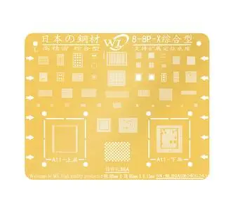 8G 8P x WL нано золотое покрытие полный BGA трафарет для IPHONE 5S 6G 6P 6S 6SP 7 7P 8 8P X XS XSMAX cpu IC шаблон для ремонта - Цвет: 8G 8P x