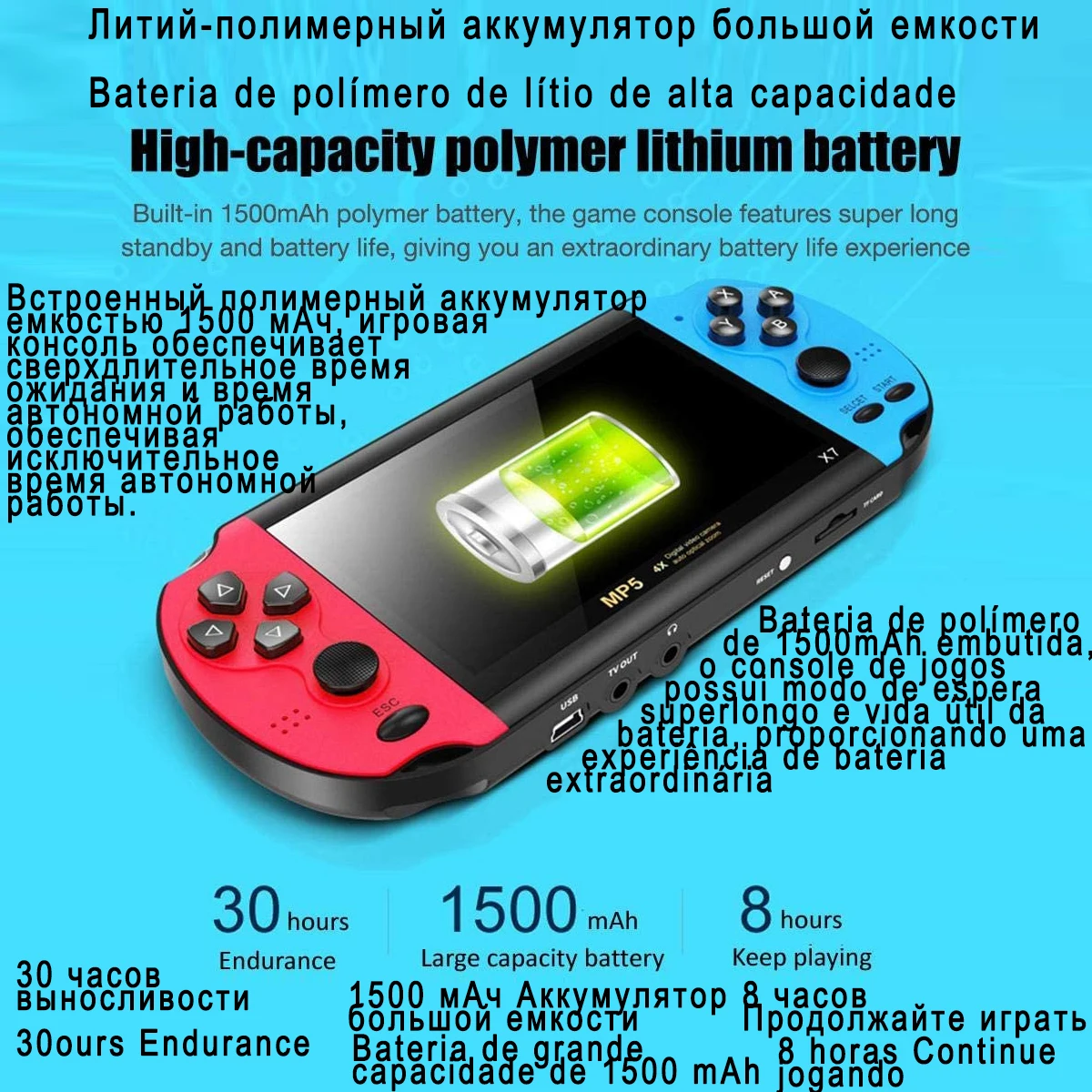 Console do Jogo de Vídeo Máquina de Jogos de Videogame Retro Portátil Handheld Mini Arcada Jogador Emulador Inteligente Gamepad Portatil Retrogame - Image 5