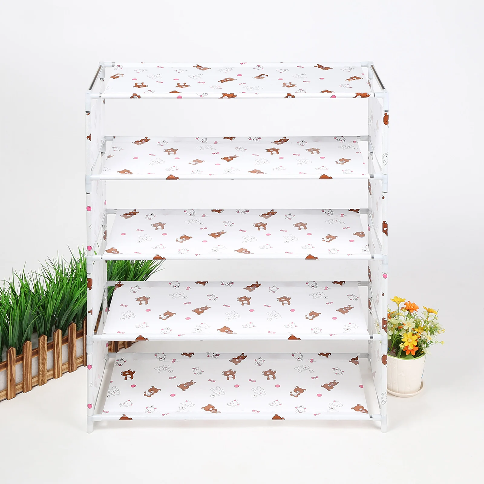 White 5 Layers 3/4/5/6 слоев Нетканая обувная стойка ткань пыле шкаф Органайзер легко установить держатель сделай сам Складная подставка для обуви Полка - Цвет: White 5 Layers