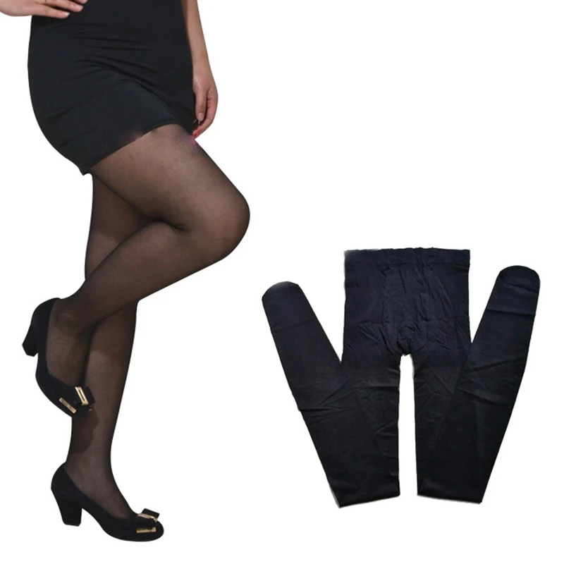 Plus Size Fashion Women Pantyhose Sexy Pregnant Maternity Tight Pantyhoses Stocking Hosiery Super Elastic US and Europe Big Size - Цвет: Black