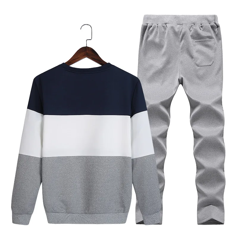 

2018 Spring And Autumn New Style Men Mixed Colors Pullover Hoody Young MEN'S Crew Neck Large Size Fashion Sports Set Men's