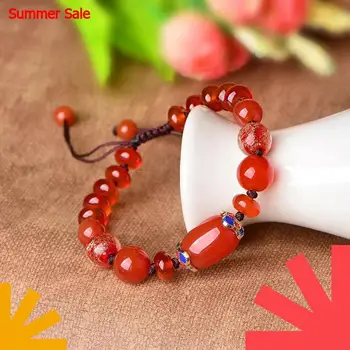 

Luxury Charm Bracelet for Women Red Women Fashion Bracelets 2019 Semi-precious Stone Bracelet Femme Friendship Party Jewelry