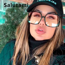 Анти-синий светильник, большие квадратные очки, оправа для женщин, винтажные черные прозрачные большие очки для мужчин, компьютерные оттенки, прозрачные